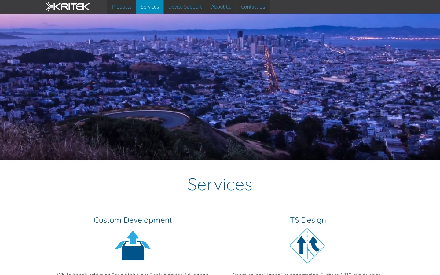 Kritek LLC Services page, captured from the shipped build.