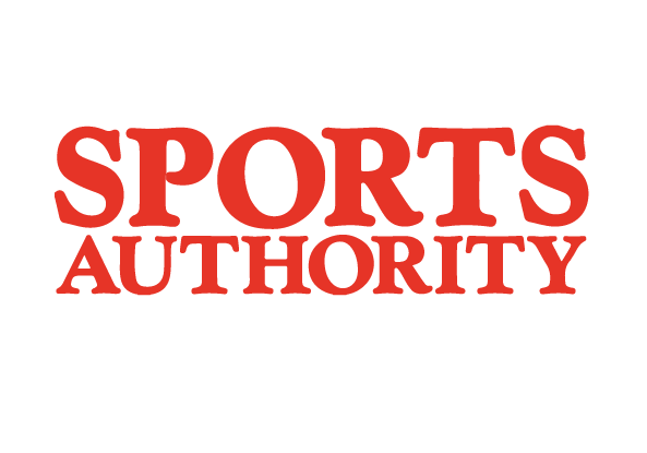 Sports Authority logo on a light ground